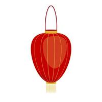 Red chinese paper lantern. Chinese New Year. Element for design of greeting card, banner, scrapbooking, sticker. vector