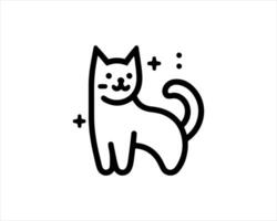 A black and white cat icon on a white background vector