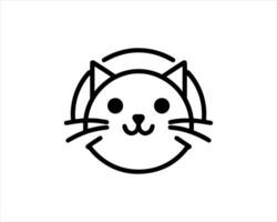 A cat face in a circle icon vector