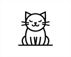 A cat is sitting on a table with its eyes closed vector