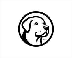 A dog logo in a circle on a white background vector