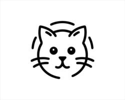 A black and white cat icon on a white background vector