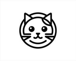 A cat's face in a circle with a smile vector