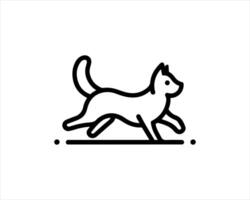 A cat running on a track line icon vector