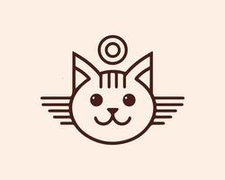 A cat with a ring on its head vector
