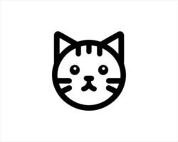 A black and white cat icon on a white background vector