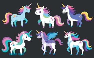 Unicorn Element Set vector