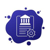 Bank document management system icon, vector