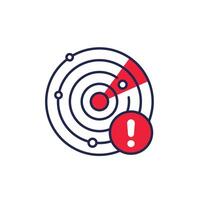 radar, threat detection icon on white vector