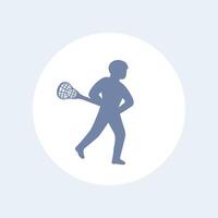 Lacrosse player icon isolated over white vector