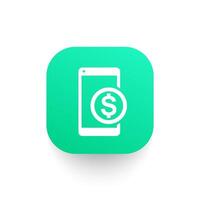 mobile banking icon, payment with smartphone symbol vector