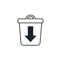 waste reduction icon with a trash bin on white vector