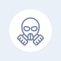 gas mask line icon isolated on white vector