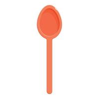 Single orange spoon lying on white background vector