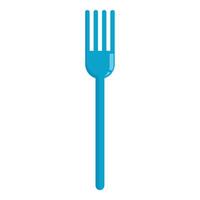 Light blue fork standing on white background vector