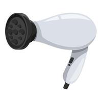 Hair dryer with diffuser blowing hot air for styling vector