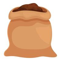 Full burlap sack with coffee beans is waiting for delivery vector