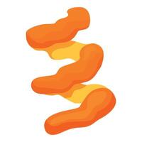 Abstract orange and yellow wavy shape creating a dynamic visual flow vector