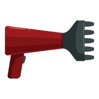Red hair dryer diffuser creating volume and defined curls vector