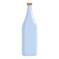 Empty glass bottle with cap on white background vector