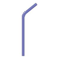 Purple flexible drinking straw with bending section isometric view vector