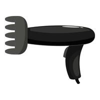 Black hair dryer with diffuser blowing hot air for styling vector