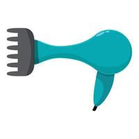 Turquoise hair dryer with diffuser attachment creating trendy hairstyles vector
