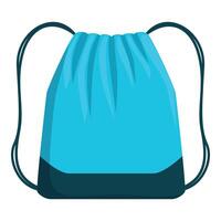 Light blue drawstring backpack isolated on white background vector