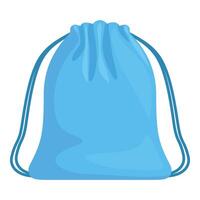 Blue drawstring backpack isolated on white background vector