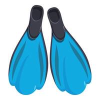 Blue diving fins for underwater exploration and snorkeling adventures vector