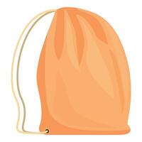 Light orange drawstring backpack isolated on white background vector