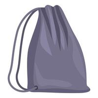 Purple drawstring bag isolated on white background vector