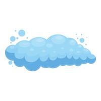 Fluffy blue soap suds creating a cloud like shape vector