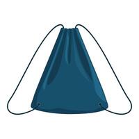 Blue drawstring backpack isolated on white background vector