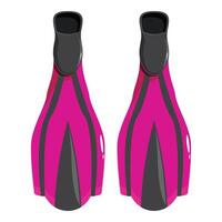 Pair of pink diving flippers isolated on white background vector