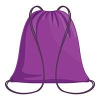 Purple drawstring bag isolated on white background vector