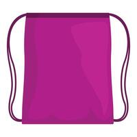 Purple drawstring backpack isolated on white background vector