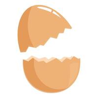 Broken empty eggshell isolated on white background vector