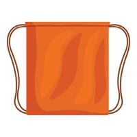 Orange drawstring backpack isolated on white background vector