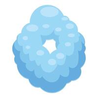 Blue cloud forming number zero in the sky vector