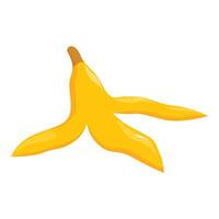 Banana peel creating a slipping hazard on white background vector