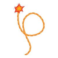 Burning fuse with star shape on fire showing explosion concept vector