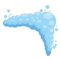 Cartoon soap suds creating an abstract l shape on white background vector
