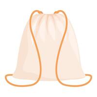 Beige drawstring backpack with orange strings isolated on white background vector