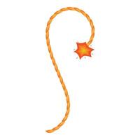 Burning fuse rope with sparks flying, creating danger and suspense vector