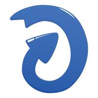 Blue curved arrow pointing upwards symbolizing repetition vector