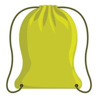 Light green drawstring bag isolated on white background vector