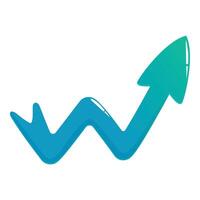 Growing upward arrow representing success and progress vector
