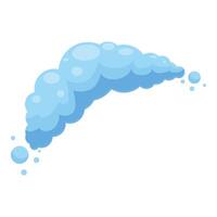 Cleaning foam spraying detergent bubbles creating a fluffy arc vector