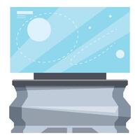 Interactive panel showing trajectory of planets orbiting around star in planetarium vector